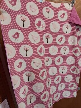 Thro Pink Bird Print Baby Blanket